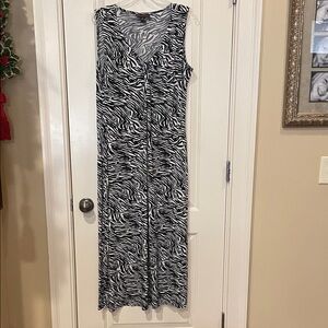 Zebra Print Sleeveless Maxi Dress